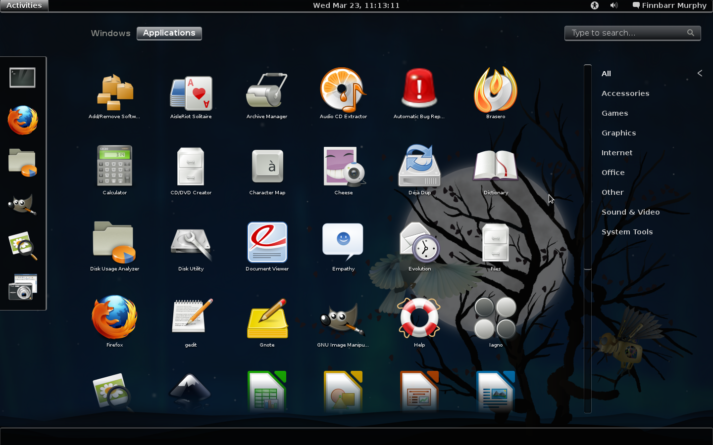 GNOME3 Shell screenshot